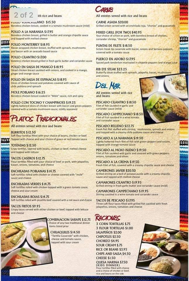 El Serape - Braintree, MA menu_pic