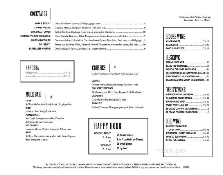 Rowhouse Grille - Baltimore, MD menu_pic