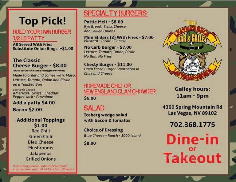 Tilted Kilt Pub & Eatery - Las Vegas, NV menu_pic