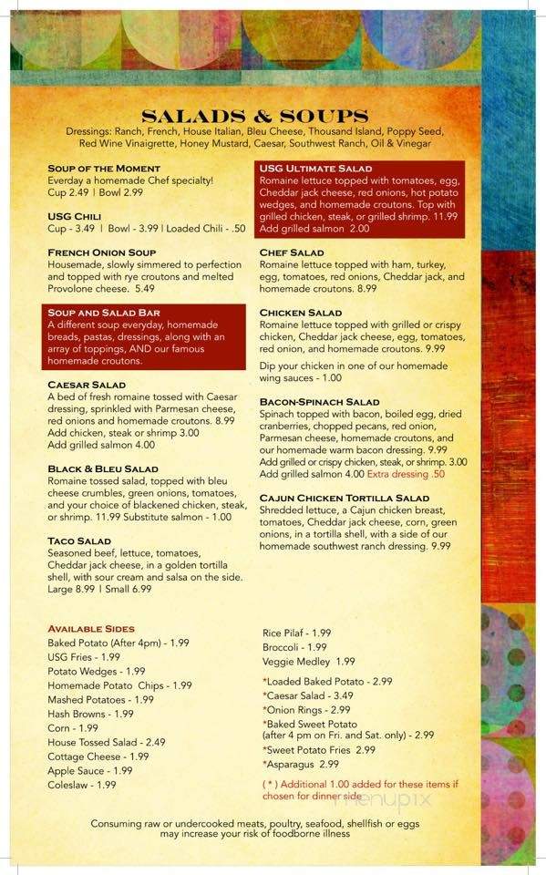 Union Street Grille - Bryan, OH menu_pic