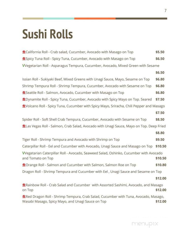 Issian - Seattle, WA menu_pic