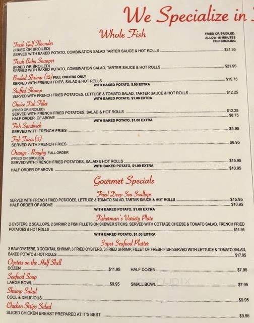 Oyster Bar I - Brownsville, TX menu_pic