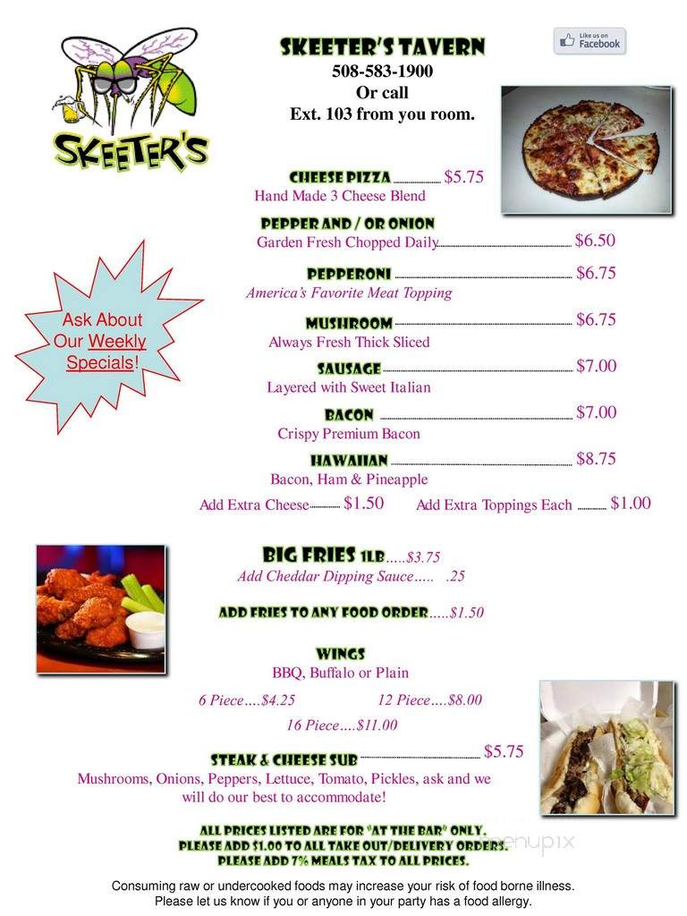 Skeeter's Tavern - Brockton, MA menu_pic