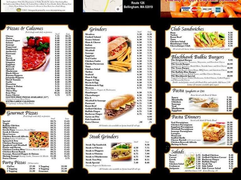 Twin's Pizza - Bellingham, MA menu_pic