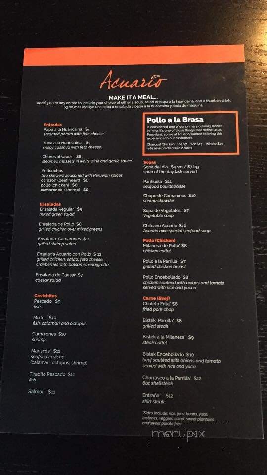 Acuario - Port Chester, NY menu_pic