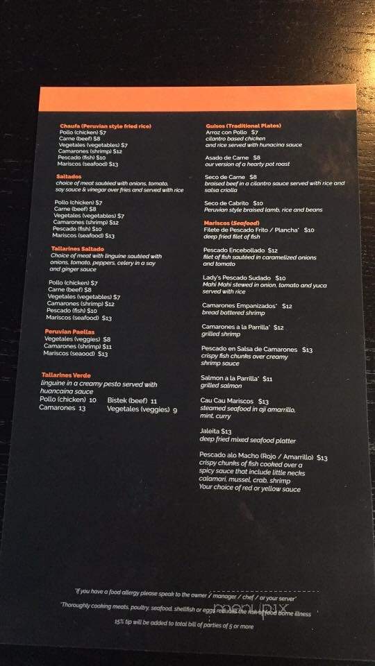Acuario - Port Chester, NY menu_pic