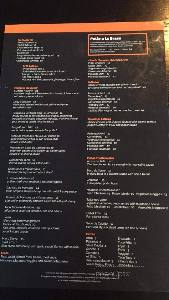 Acuario - Port Chester, NY menu_pic
