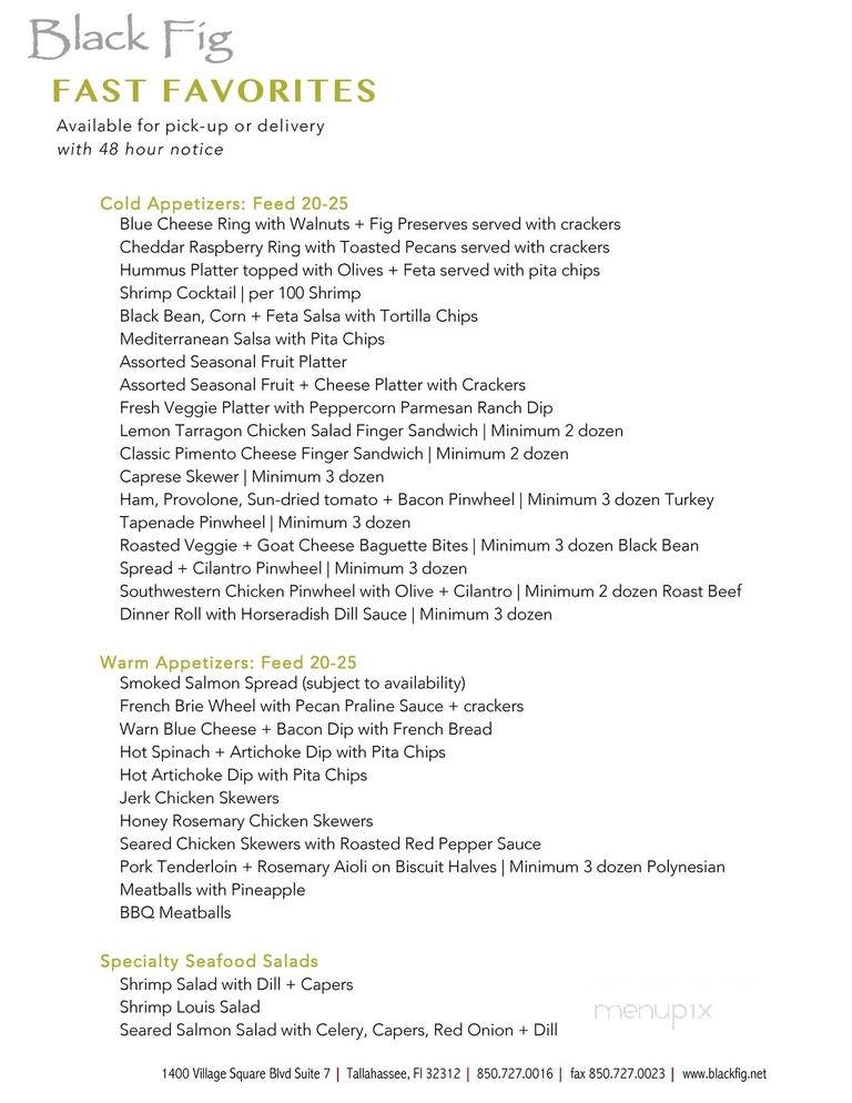 The Black Fig - Tallahassee, FL menu_pic