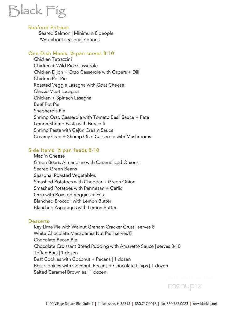 The Black Fig - Tallahassee, FL menu_pic