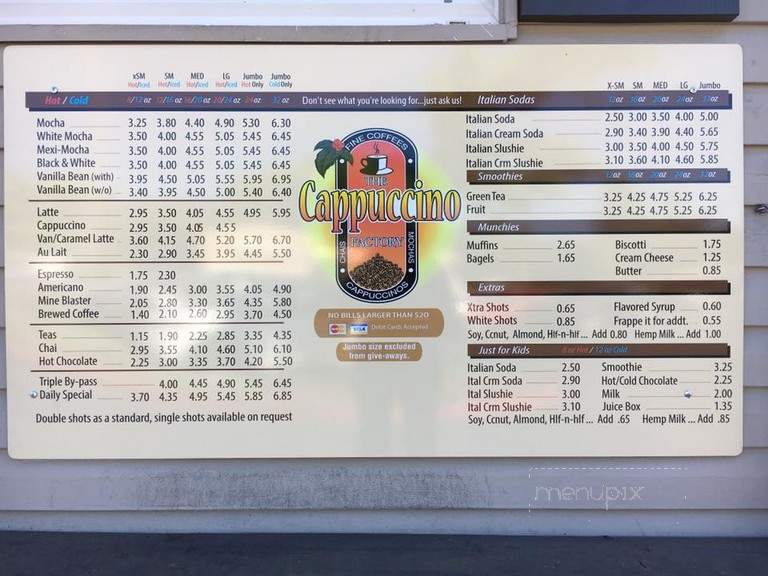 Cappateano Factory - Grass Valley, CA menu_pic