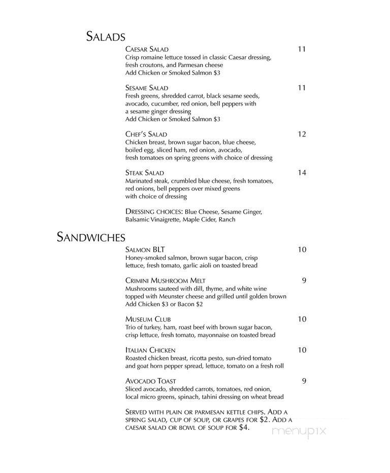 The Museum Cafe - Grand Forks, ND menu_pic
