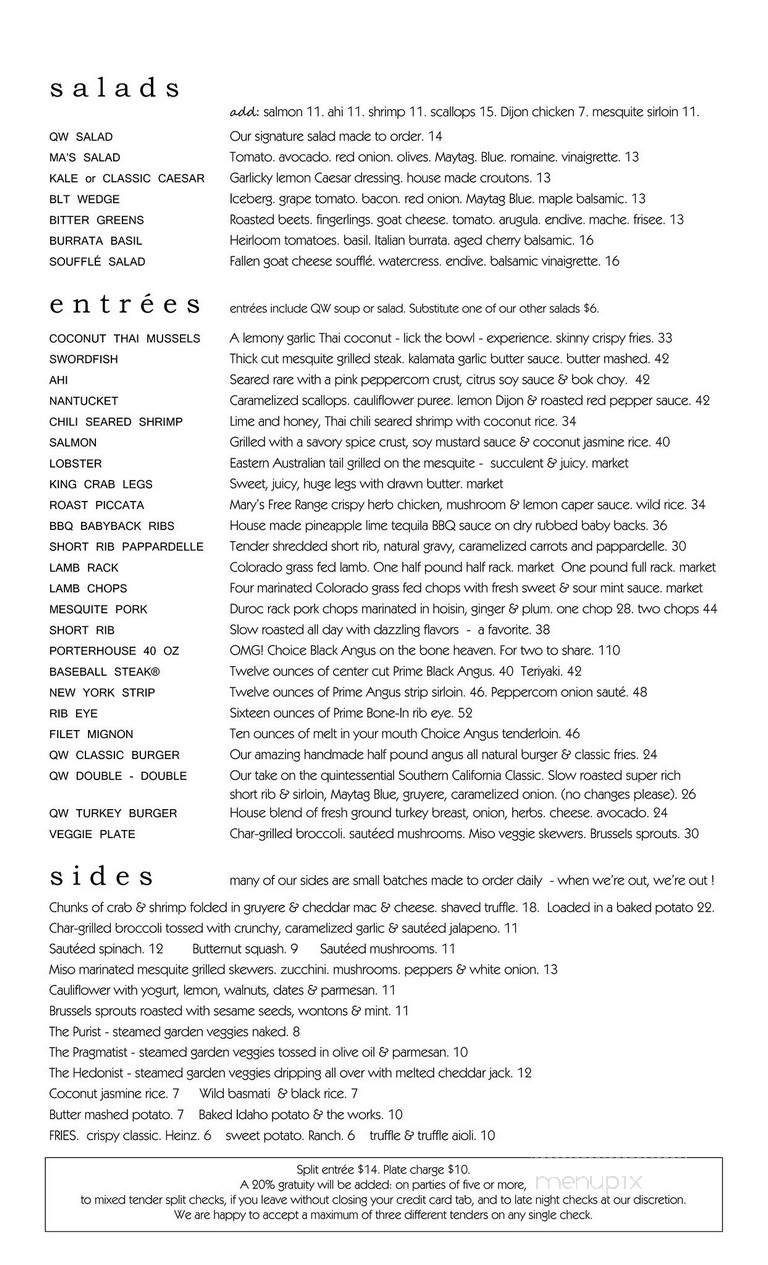 Quiet Woman - Corona Del Mar, CA menu_pic