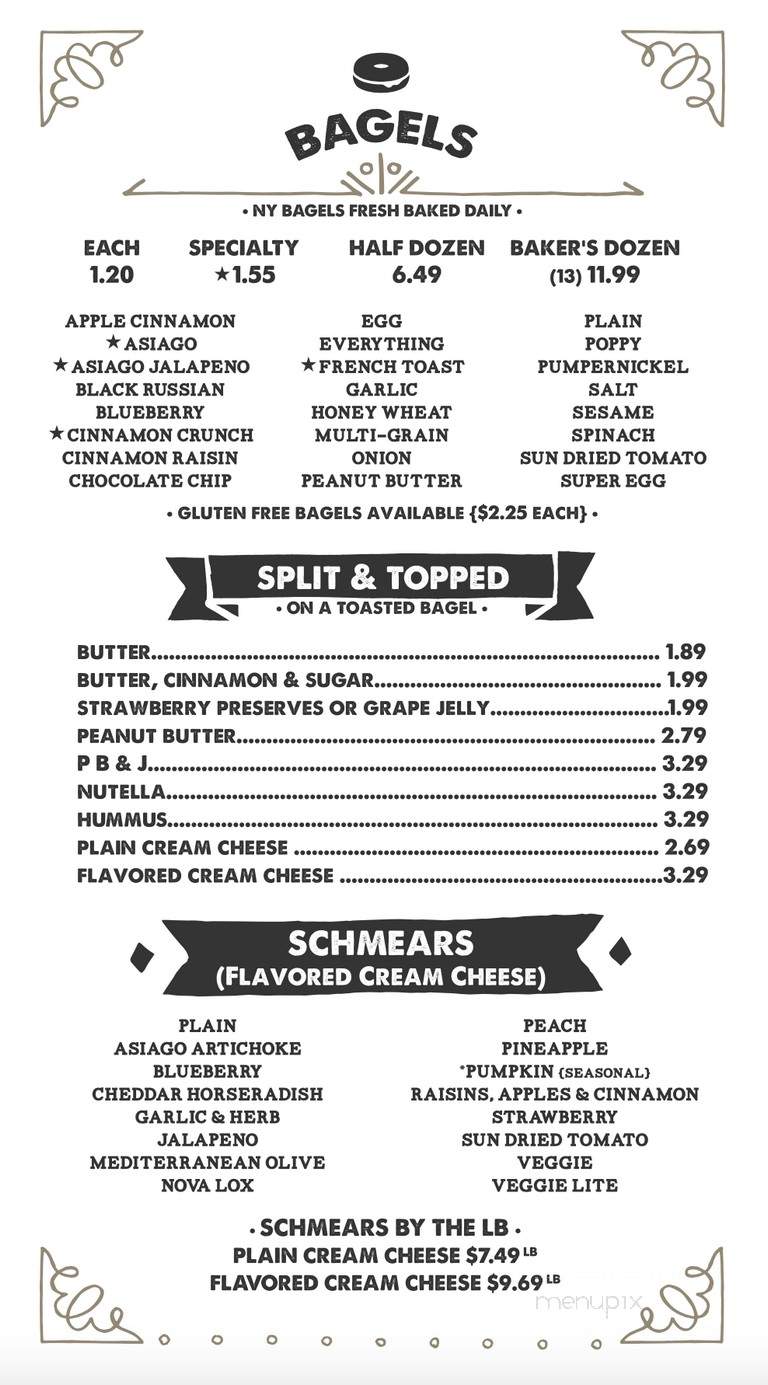 The Bagel Bar Cafe - Kutztown, PA menu_pic