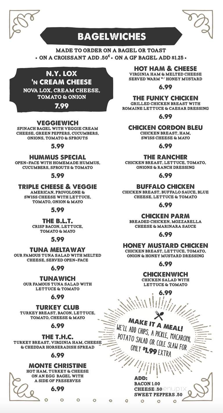 The Bagel Bar Cafe - Kutztown, PA menu_pic