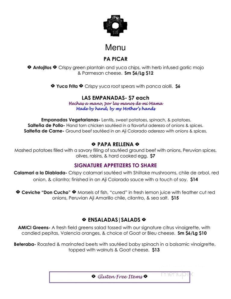 Q'Ero Restaurant - Encinitas, CA menu_pic