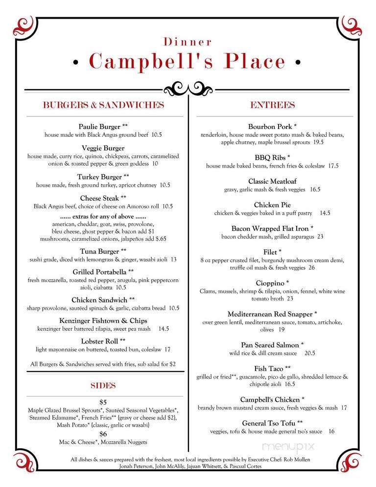 Campbell's Place - Philadelphia, PA menu_pic