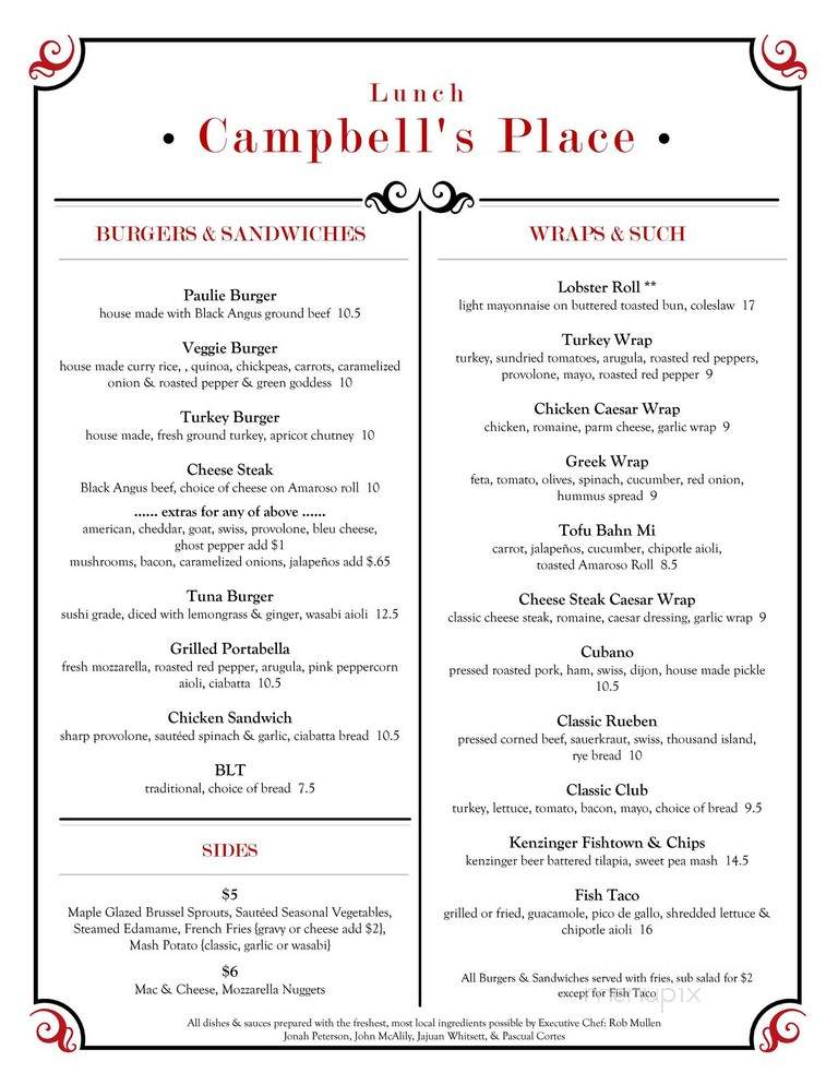 Campbell's Place - Philadelphia, PA menu_pic