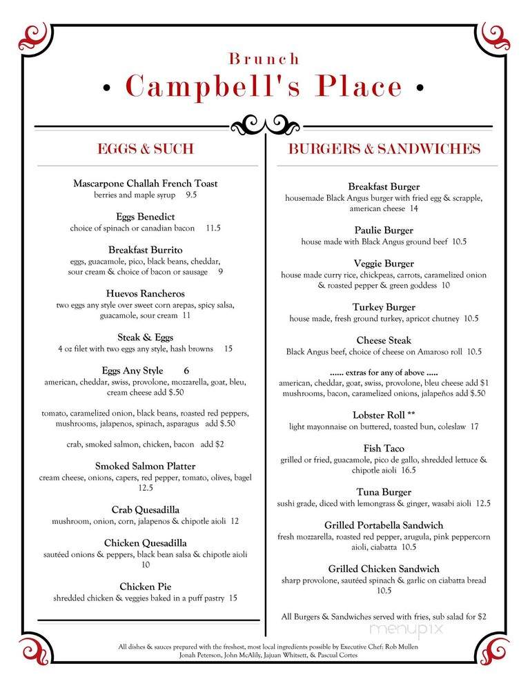 Campbell's Place - Philadelphia, PA menu_pic