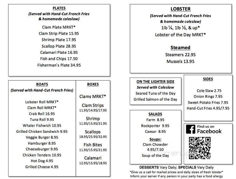 The Lobster Pool - Rockport, MA menu_pic