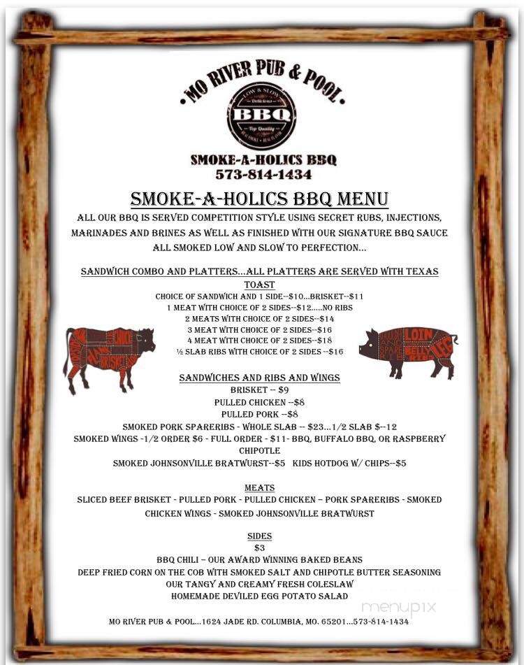 Mo River Pub and Pool - Columbia, MO menu_pic