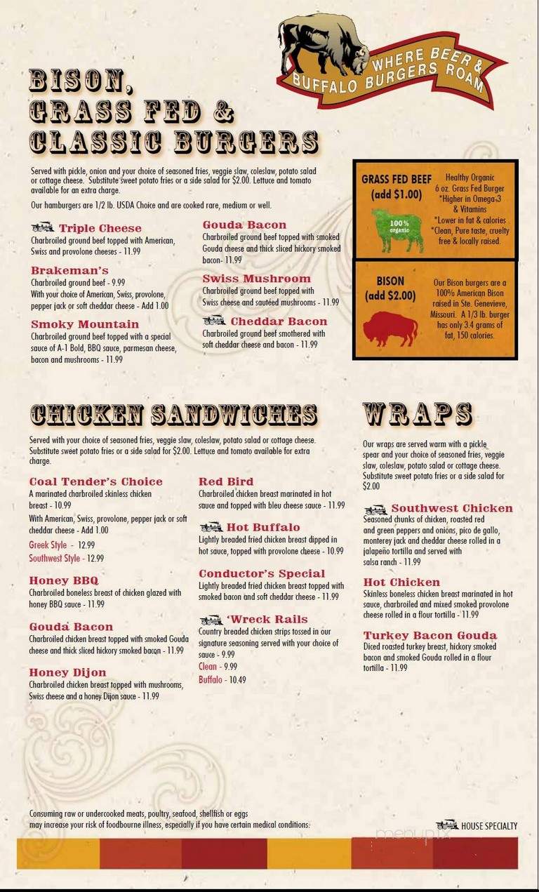 Trainwreck Saloon - Rock Hill - Rock Hill, MO menu_pic