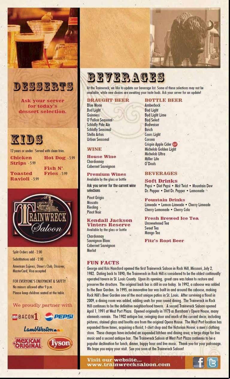 Trainwreck Saloon - Rock Hill - Rock Hill, MO menu_pic