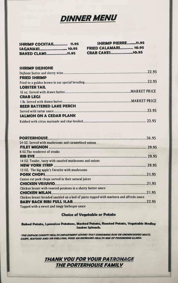 Porterhouse Steaks & Seafood - Burr Ridge, IL