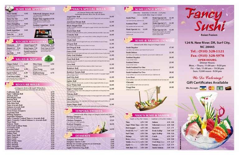Nikki's Restaurant & Sushi Bar - Surf City, NC menu_pic