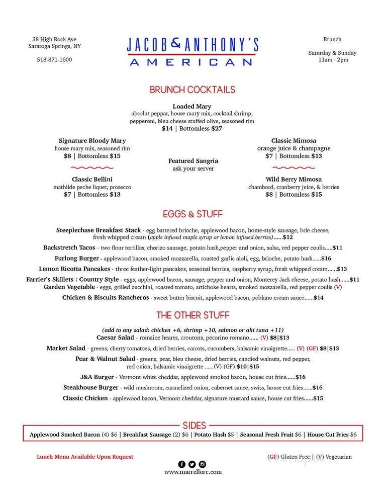 Jacob & Anthony's American Grille - Saratoga Springs, NY