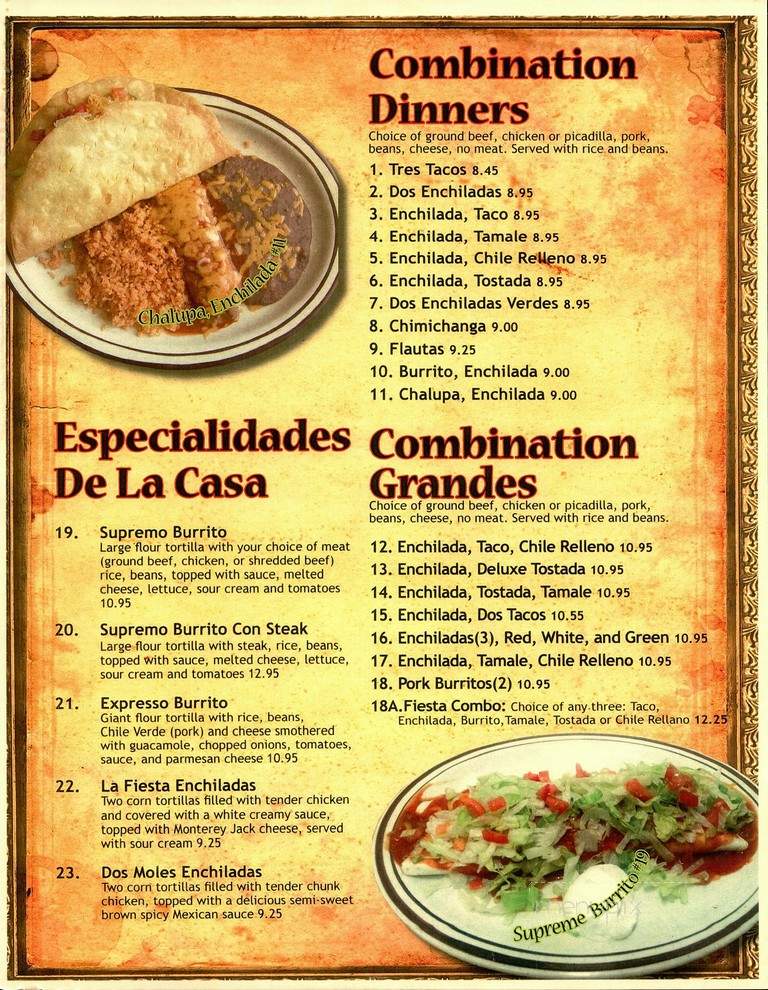 Fiesta Mexicana - La Crosse, WI menu_pic