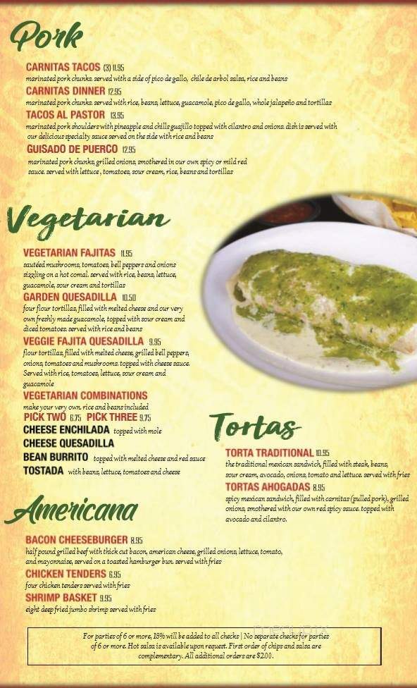 El Salto Mexican Restaurant - Munster, IN menu_pic