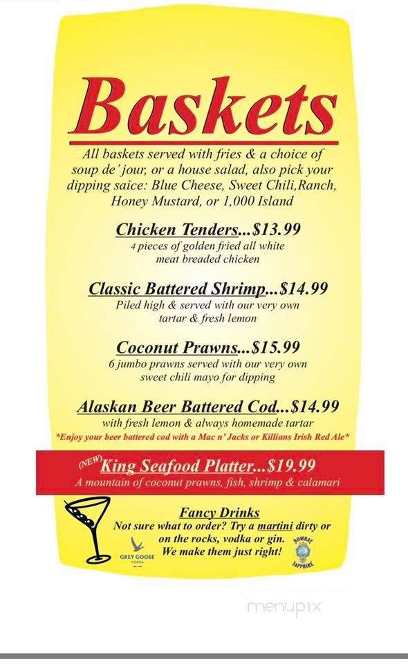 Joe's Log Cabin Bar & Grill - Wenatchee, WA menu_pic