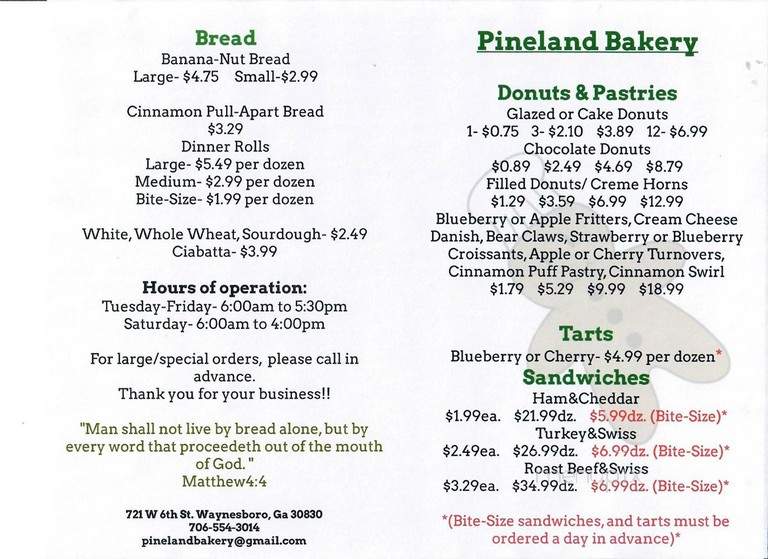 Pineland Bakery - Waynesboro, GA