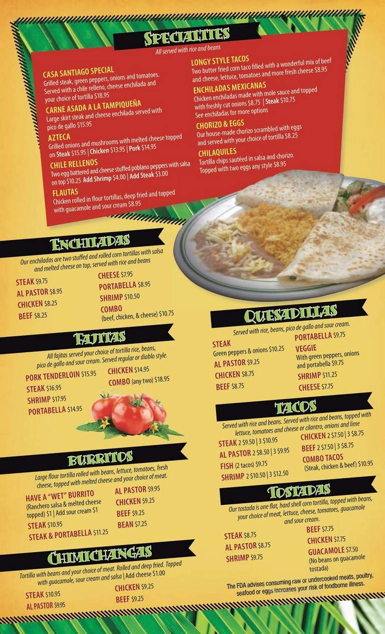 Casa Santiago - Yorkville, IL menu_pic