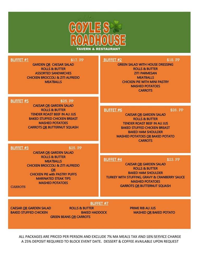 Coyle's Roadhouse Tavern - Dracut, MA menu_pic