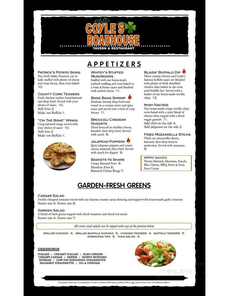 Coyle's Roadhouse Tavern - Dracut, MA menu_pic