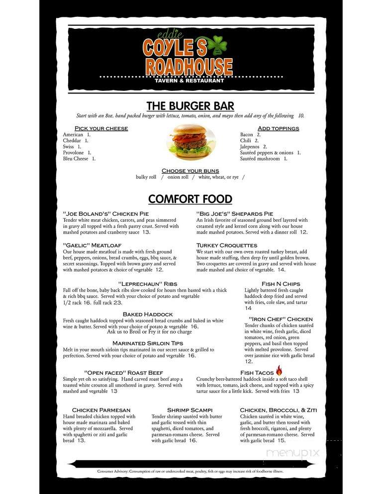 Coyle's Roadhouse Tavern - Dracut, MA menu_pic