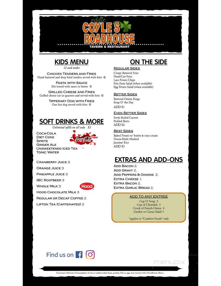 Coyle's Roadhouse Tavern - Dracut, MA menu_pic