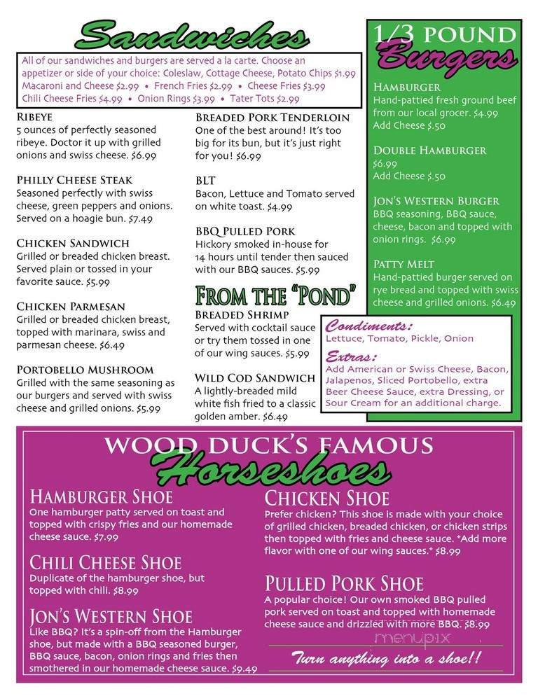 Wood Duck - Carlinville, IL menu_pic
