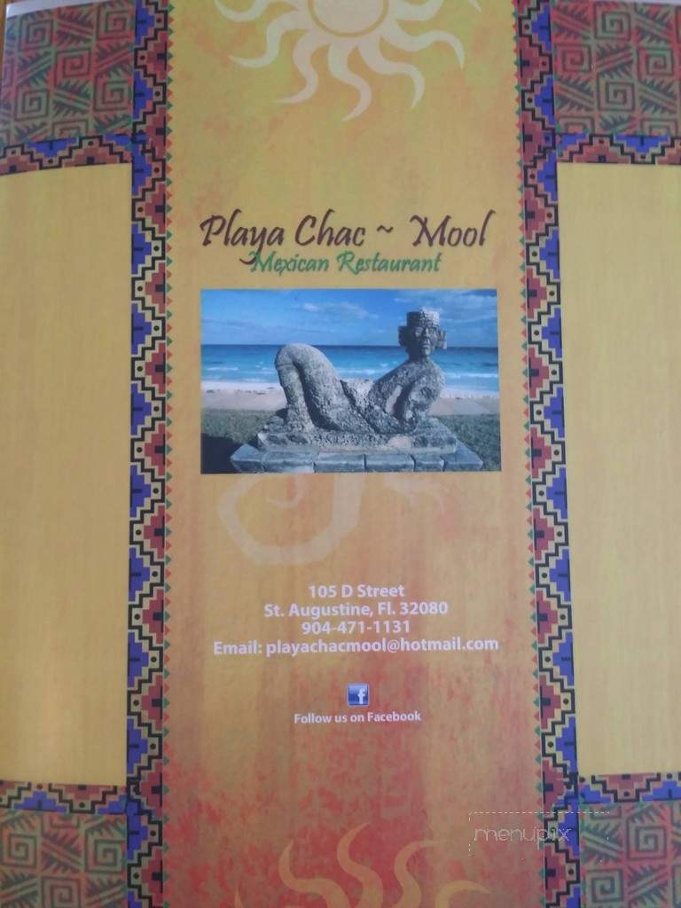 Playa Chac Mool - St Augustine, FL menu_pic