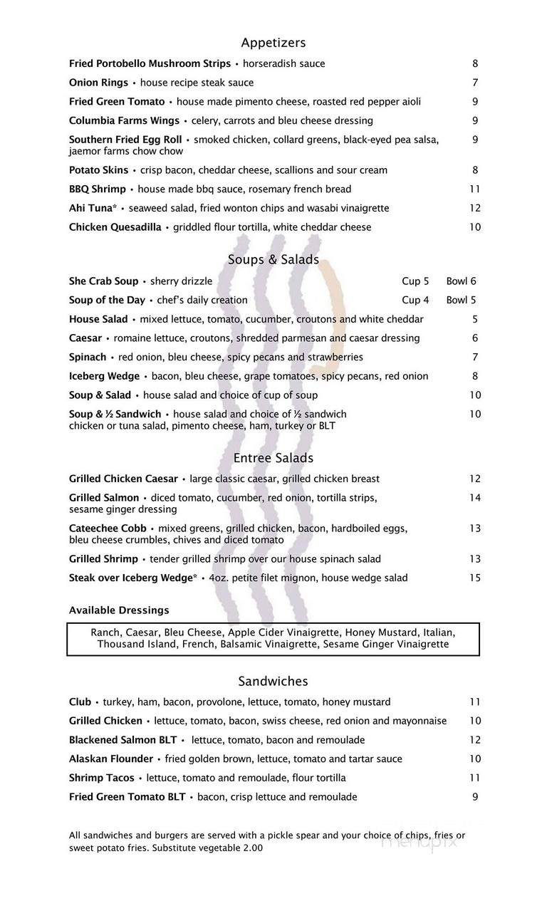 Cateechee Banquet Service - Hartwell, GA menu_pic