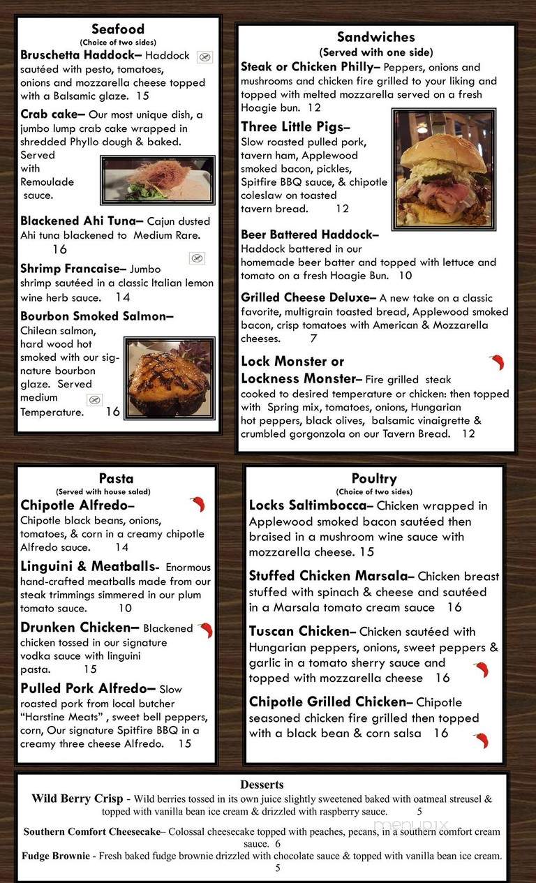 Lock 24 & Mount Glass Sports Bar - Lisbon, OH menu_pic