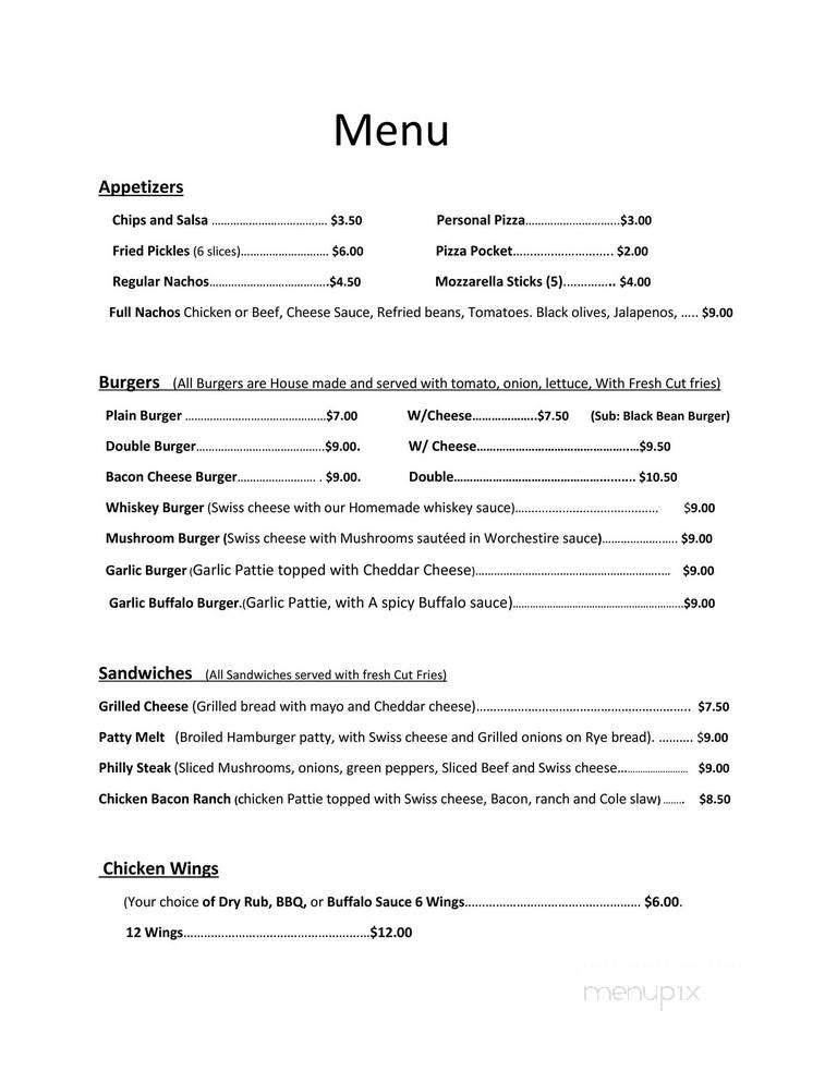 Stoddard Inn - Morgan, UT menu_pic