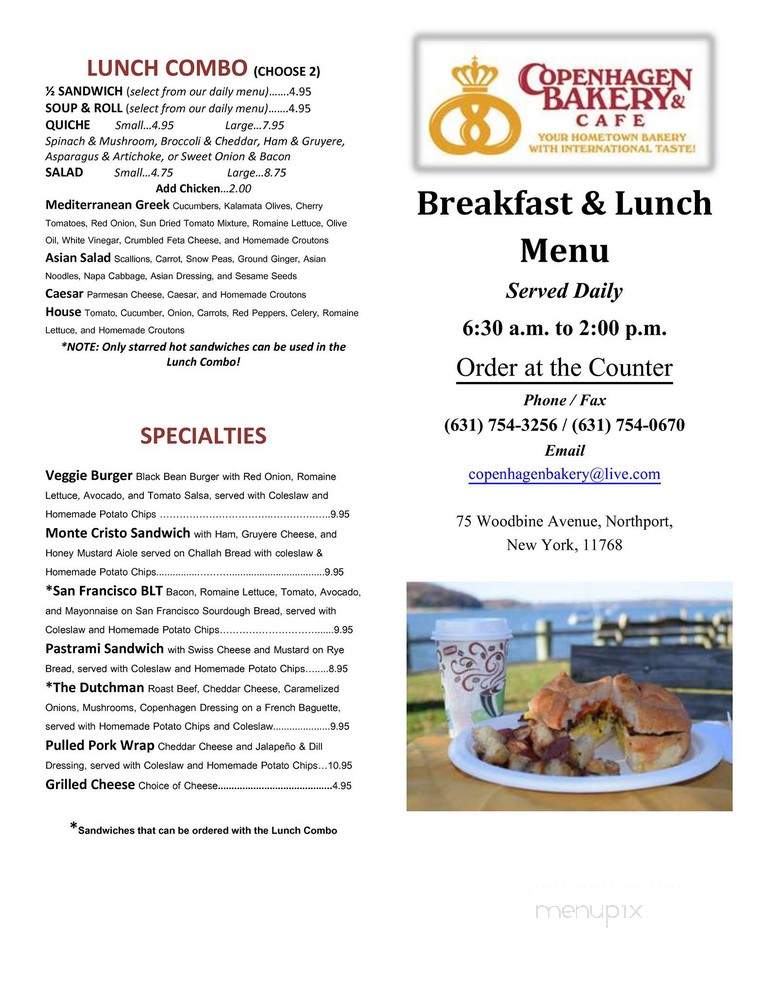Copenhagen Bakery - Northport, NY menu_pic