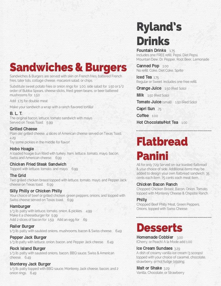 Spot - Herington, KS menu_pic