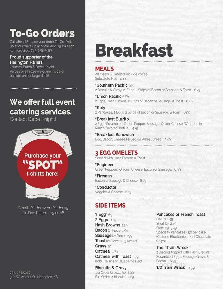 Spot - Herington, KS menu_pic