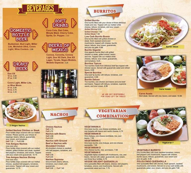 Tres Amigos Mexican Restaurant - Ringgold, GA menu_pic