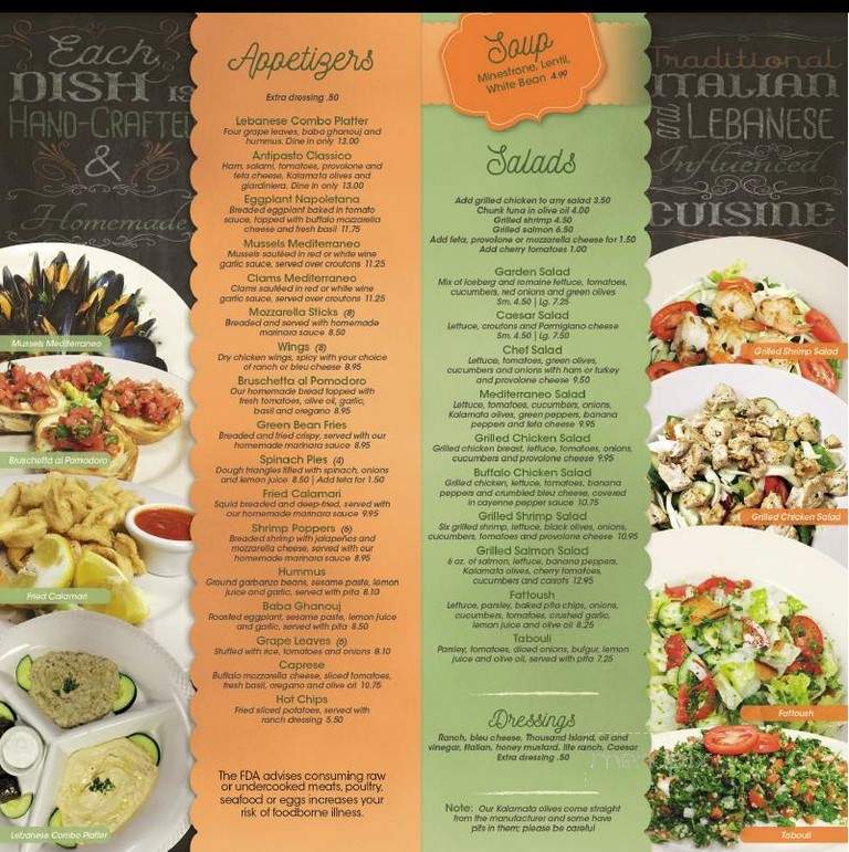 Mediterraneo - Greensboro, NC menu_pic