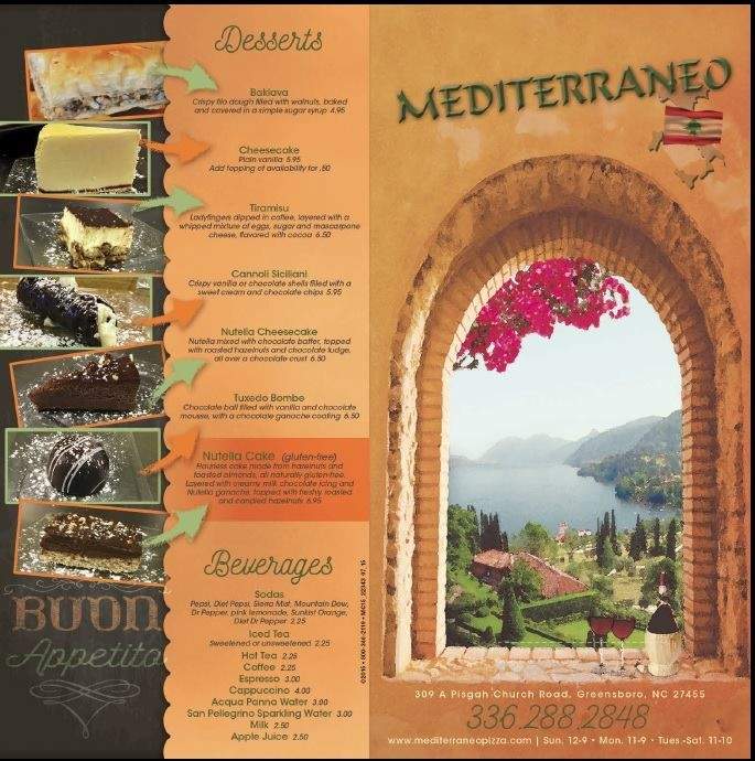 Mediterraneo - Greensboro, NC menu_pic