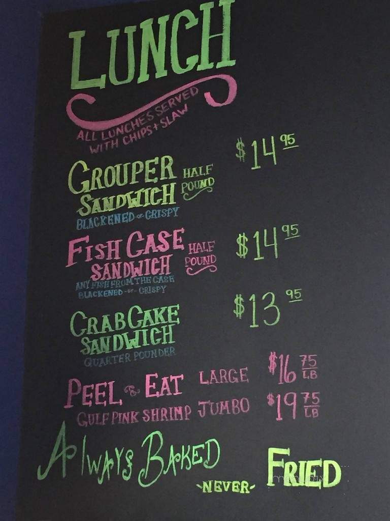Andy's Island Seafood - Matlacha, FL menu_pic